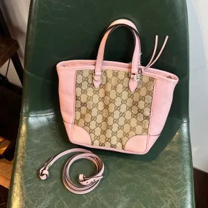 Preloved Gucci Canvas & Leather Pink 2-Way Handbag AF697