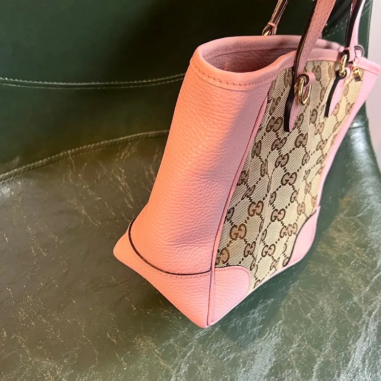 Preloved Gucci Canvas & Leather Pink 2-Way Handbag AF697