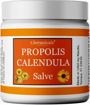 Propolis Calendula Salve, Skin Soothing Balm, Herbal Moisturizer, Made in USA
