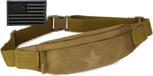 Protector Plus Tactical Running Waist Pack Belt Military Fitness Fanny Bag Sling Hip Bumbag MOLLE Army Lumbar Gear Pocket (Patch Included)