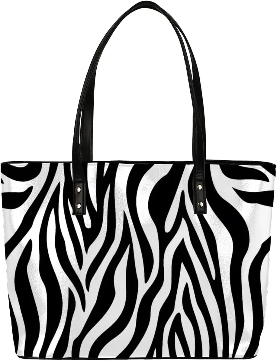 PU Leather Tote Bag for Women - Large Purses Handbags Top Handle Ladies Shoulder Bag with Zipper for Work Travel