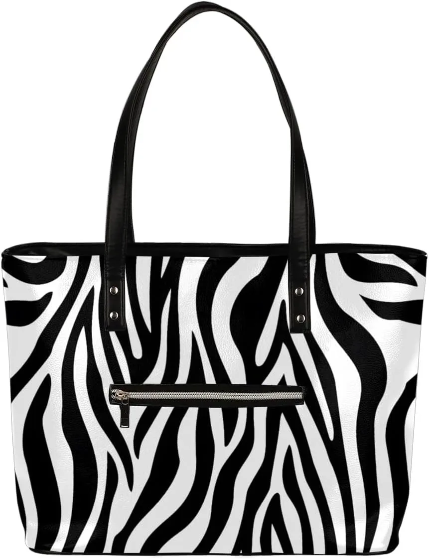PU Leather Tote Bag for Women - Large Purses Handbags Top Handle Ladies Shoulder Bag with Zipper for Work Travel