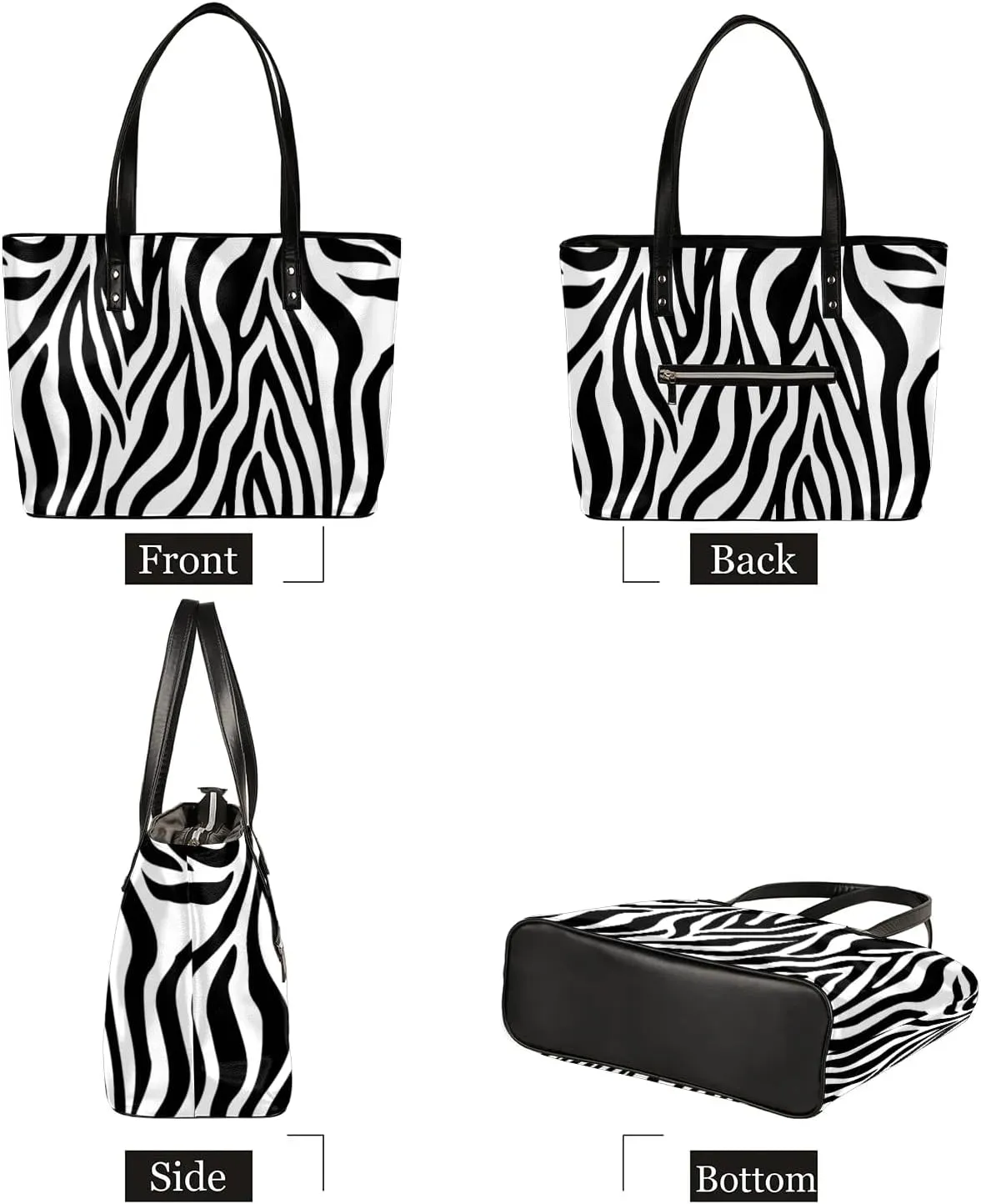 PU Leather Tote Bag for Women - Large Purses Handbags Top Handle Ladies Shoulder Bag with Zipper for Work Travel