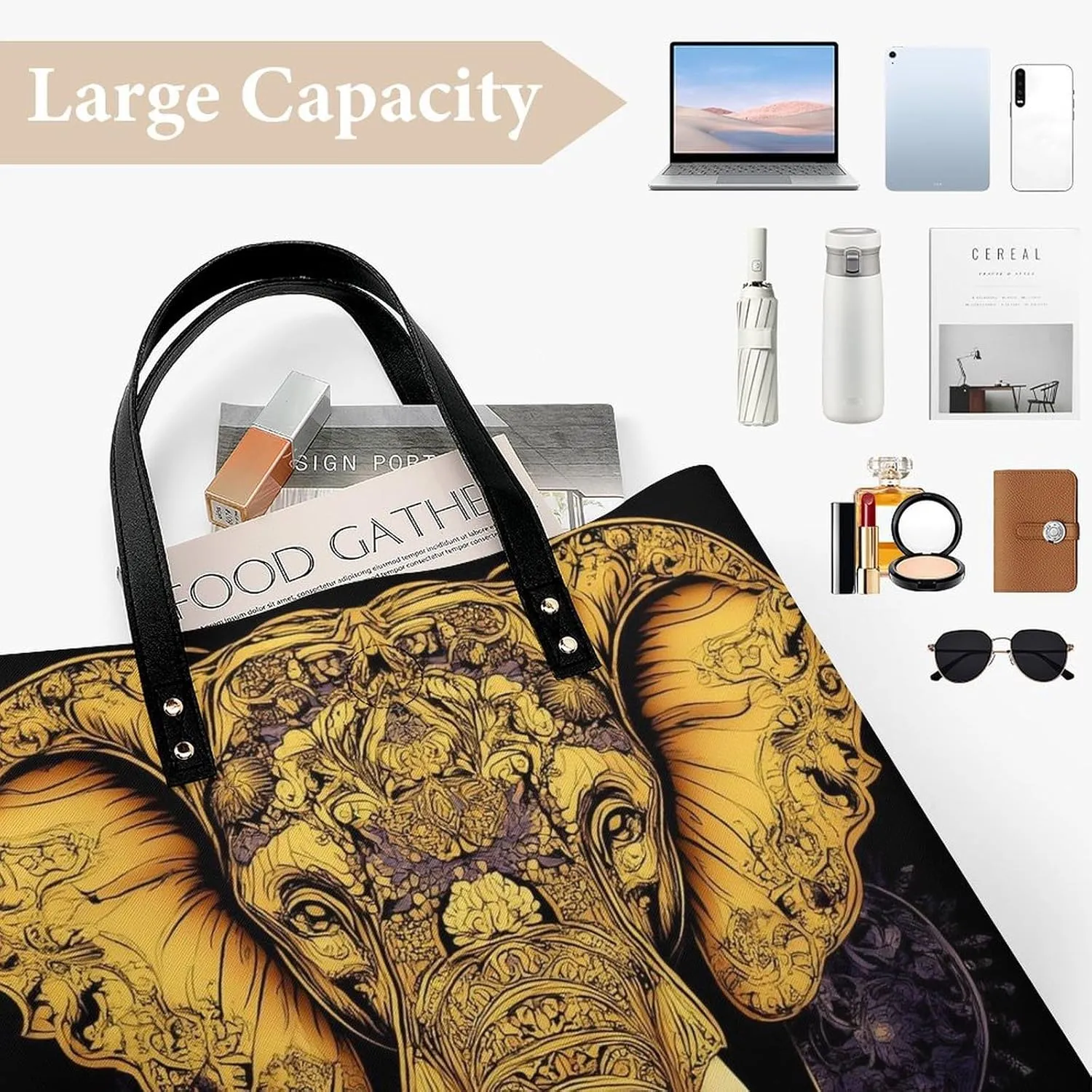 Pu Leather Tote Bag for Women Work Shoulder Bags Purses Handbags