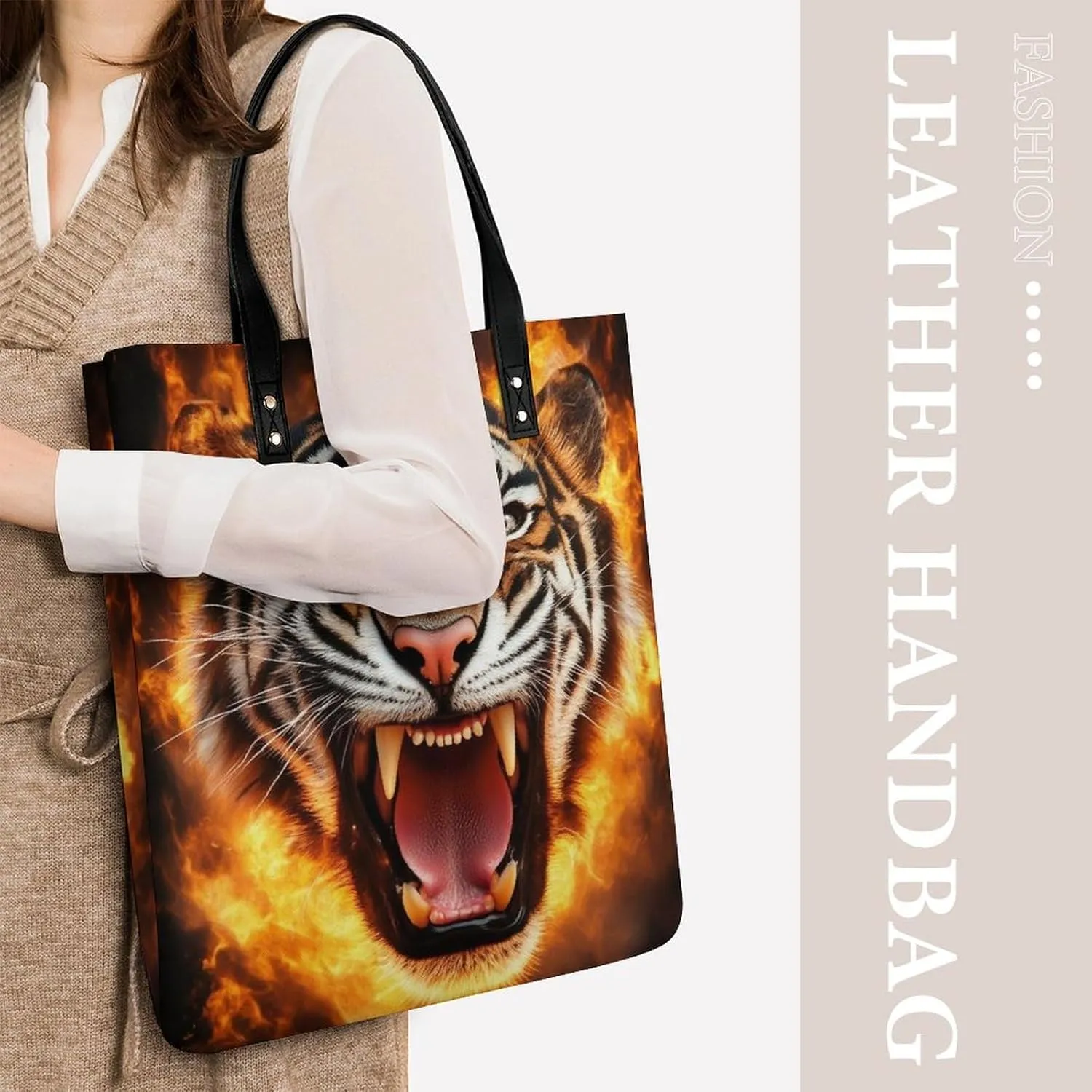 Pu Leather Tote Bag for Women Work Shoulder Bags Purses Handbags