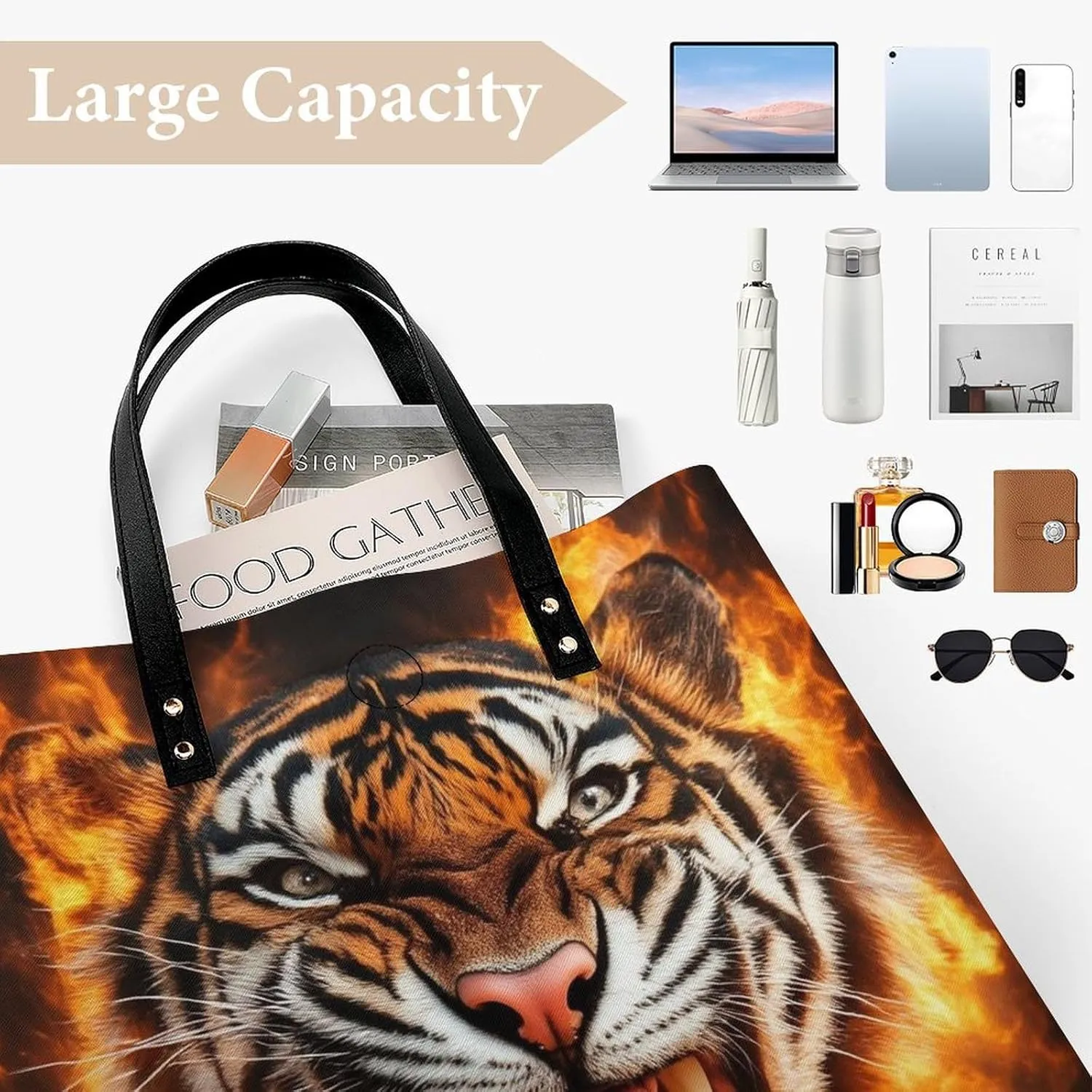 Pu Leather Tote Bag for Women Work Shoulder Bags Purses Handbags