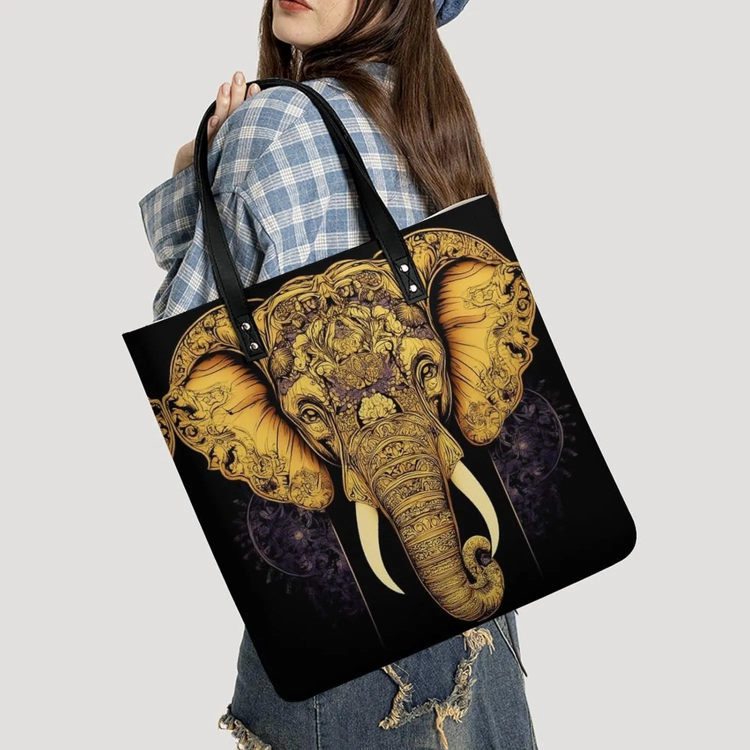 Pu Leather Tote Bag for Women Work Shoulder Bags Purses Handbags