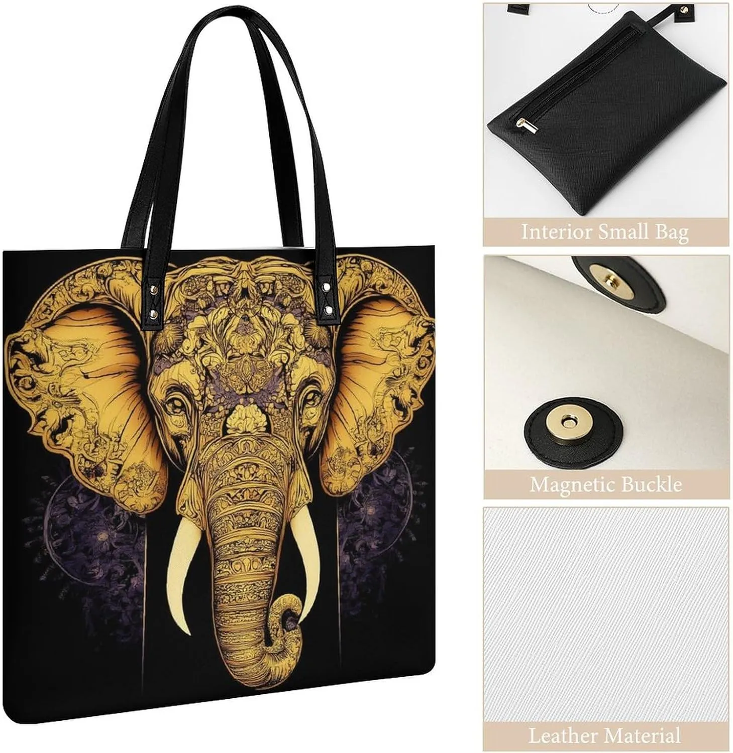 Pu Leather Tote Bag for Women Work Shoulder Bags Purses Handbags