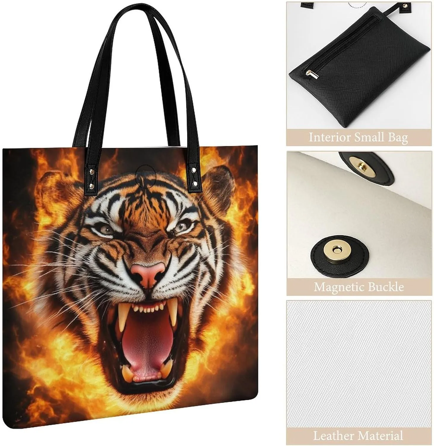 Pu Leather Tote Bag for Women Work Shoulder Bags Purses Handbags