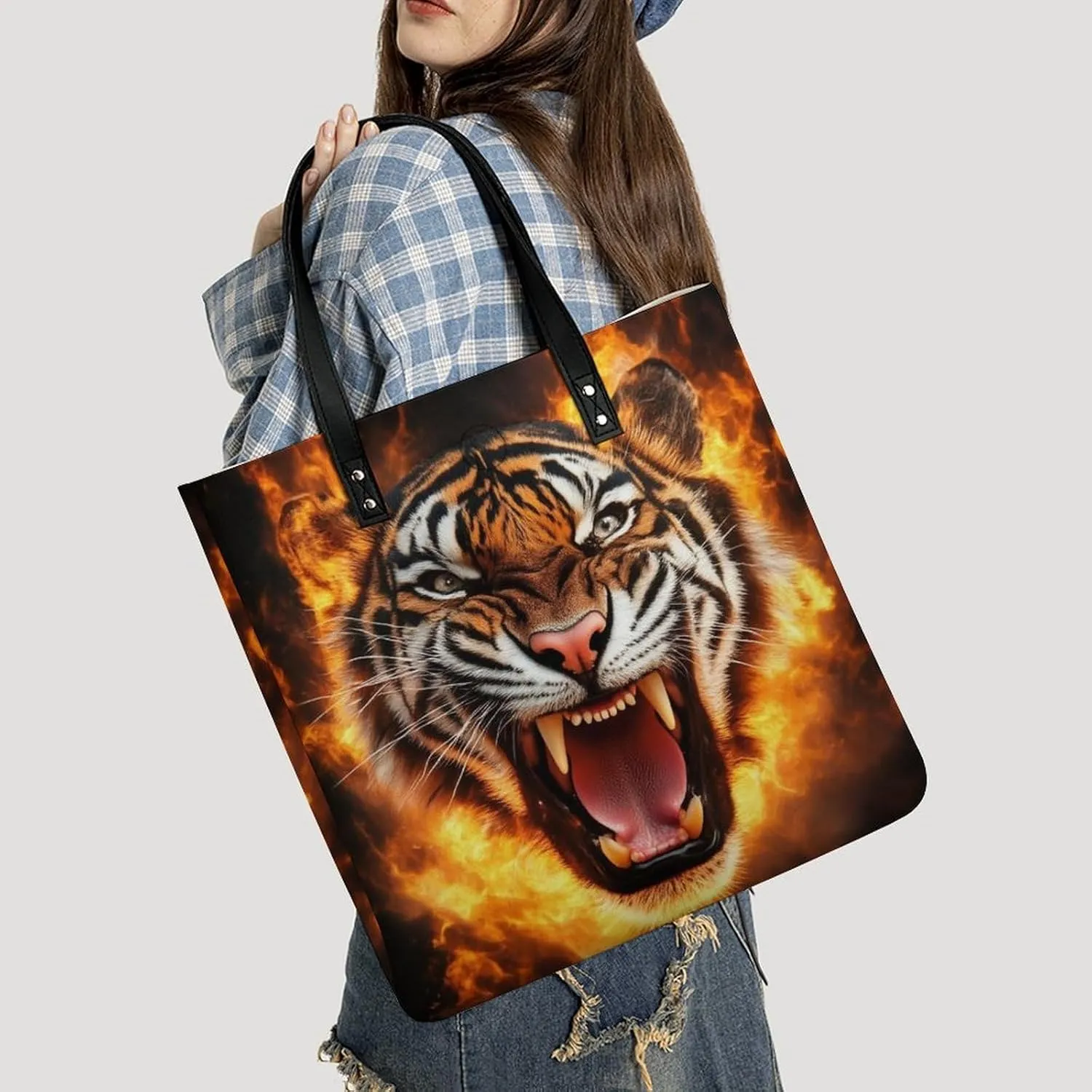 Pu Leather Tote Bag for Women Work Shoulder Bags Purses Handbags