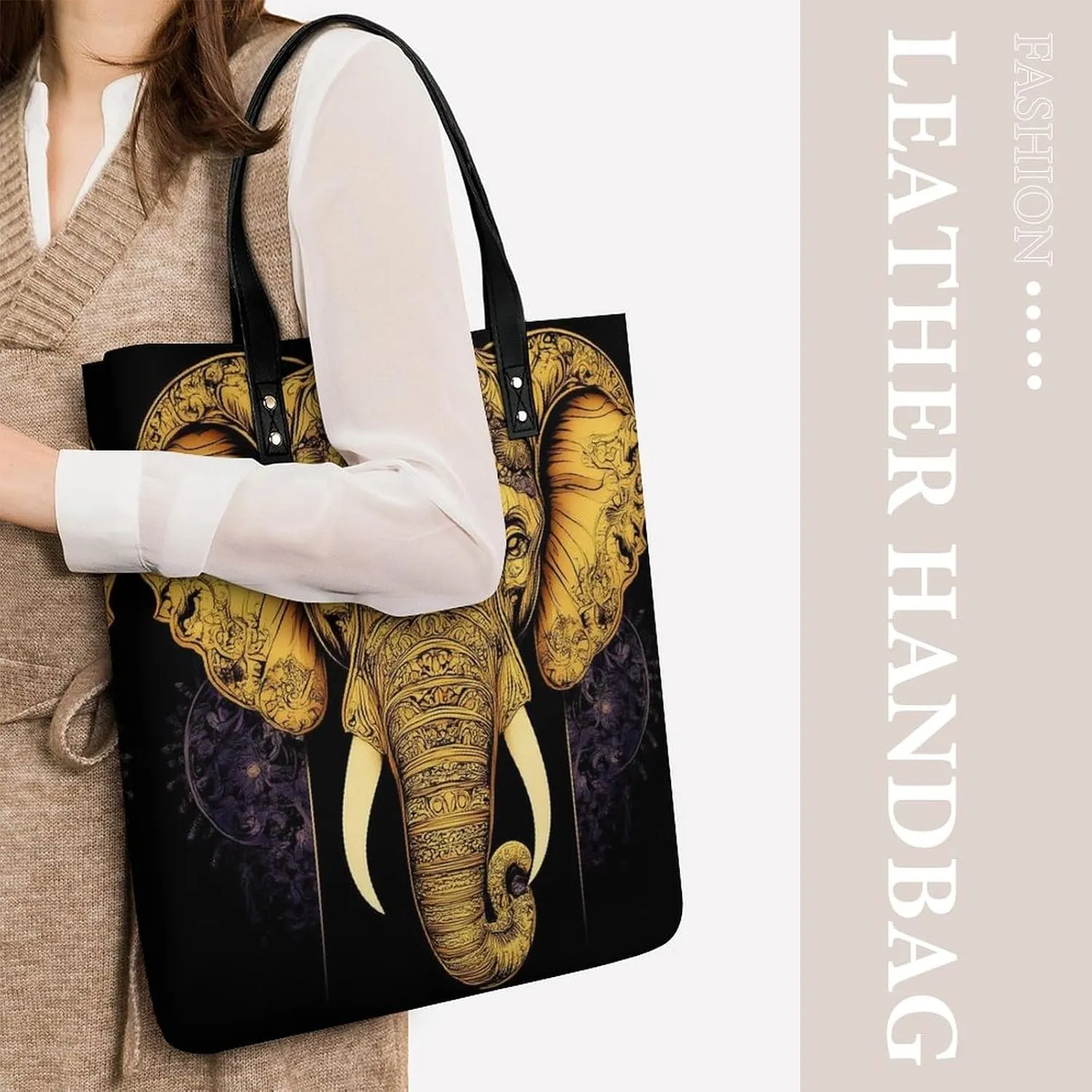 Pu Leather Tote Bag for Women Work Shoulder Bags Purses Handbags