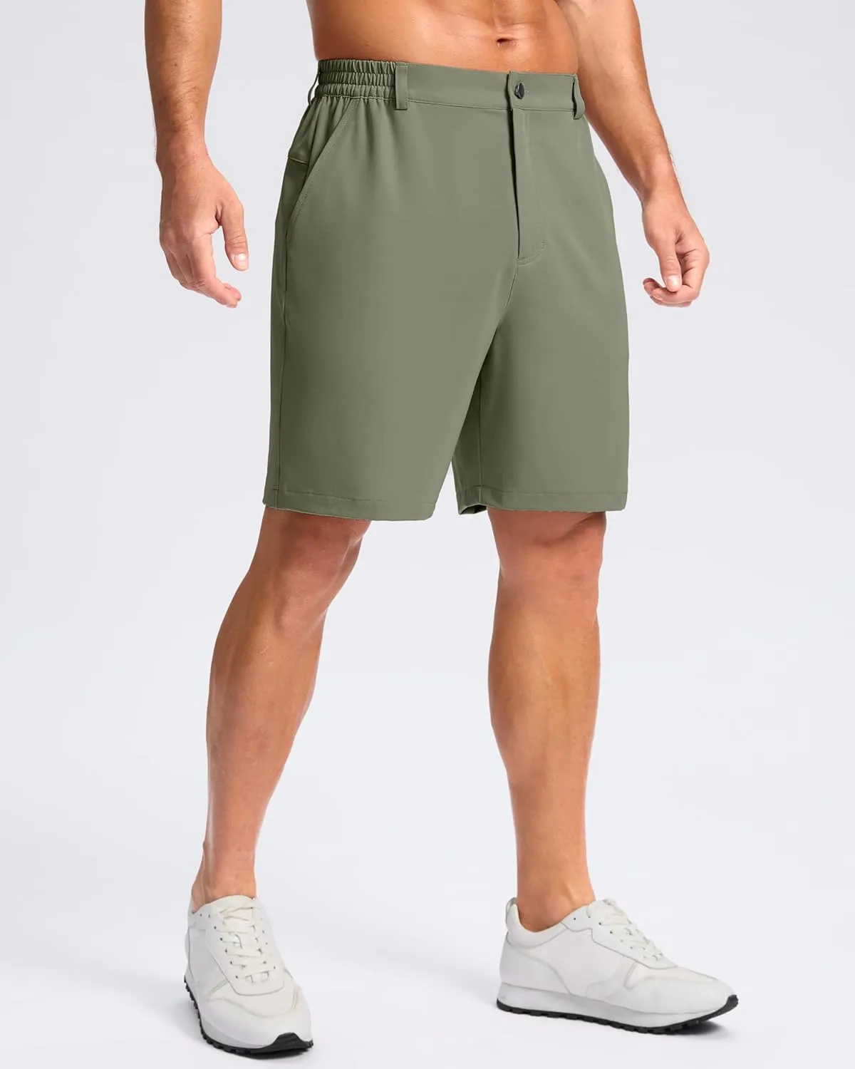 Pudolla Men's Casual Shorts 7"/9" Lightweight Golf Shorts with 3 Pockets Stretch Quick Dry Comfy Work Shorts