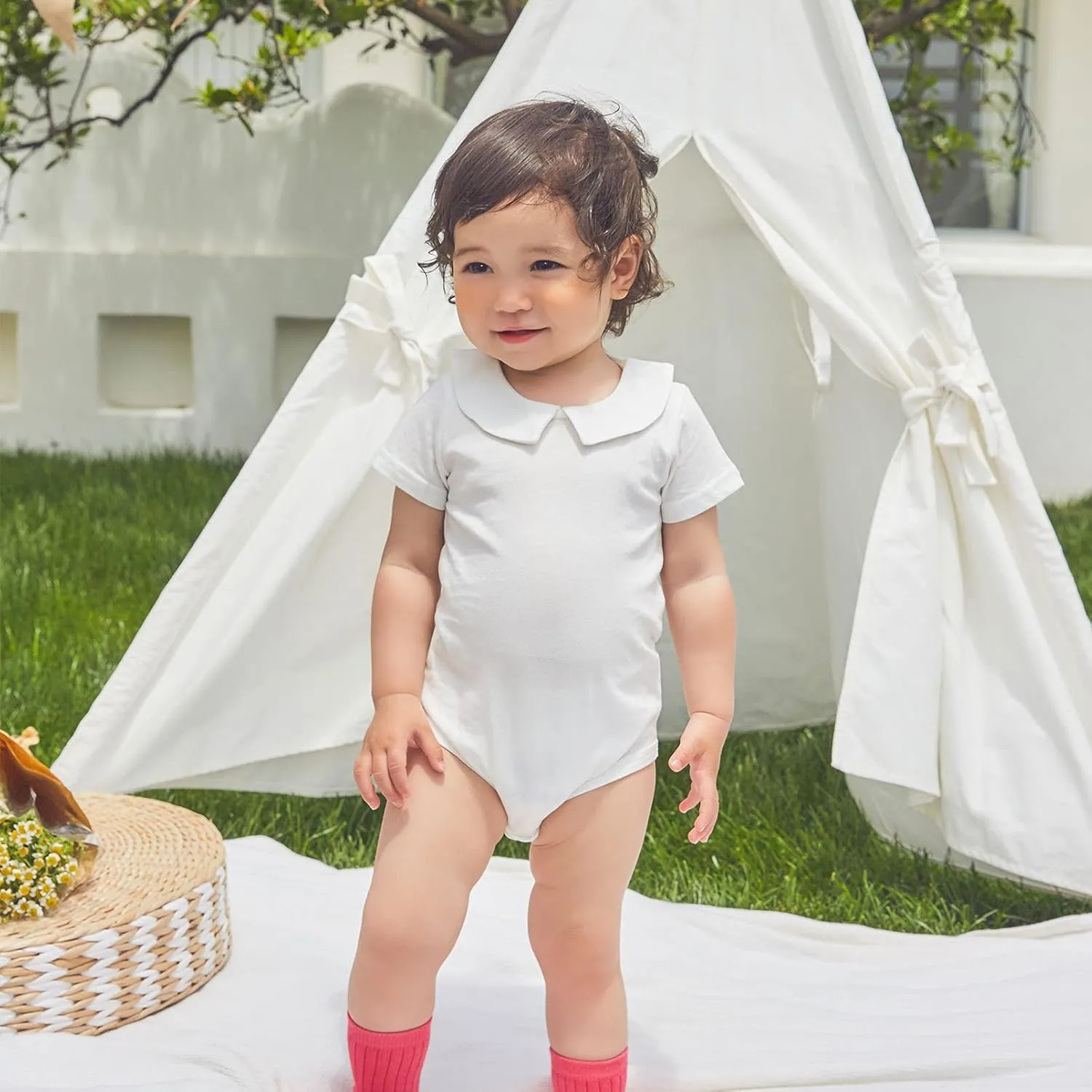 pureborn Baby Romper Bodysuits 2-Pack Unisex Soft Cotton One-Piece Outfit for Infant Boys Girls 0-24 Months