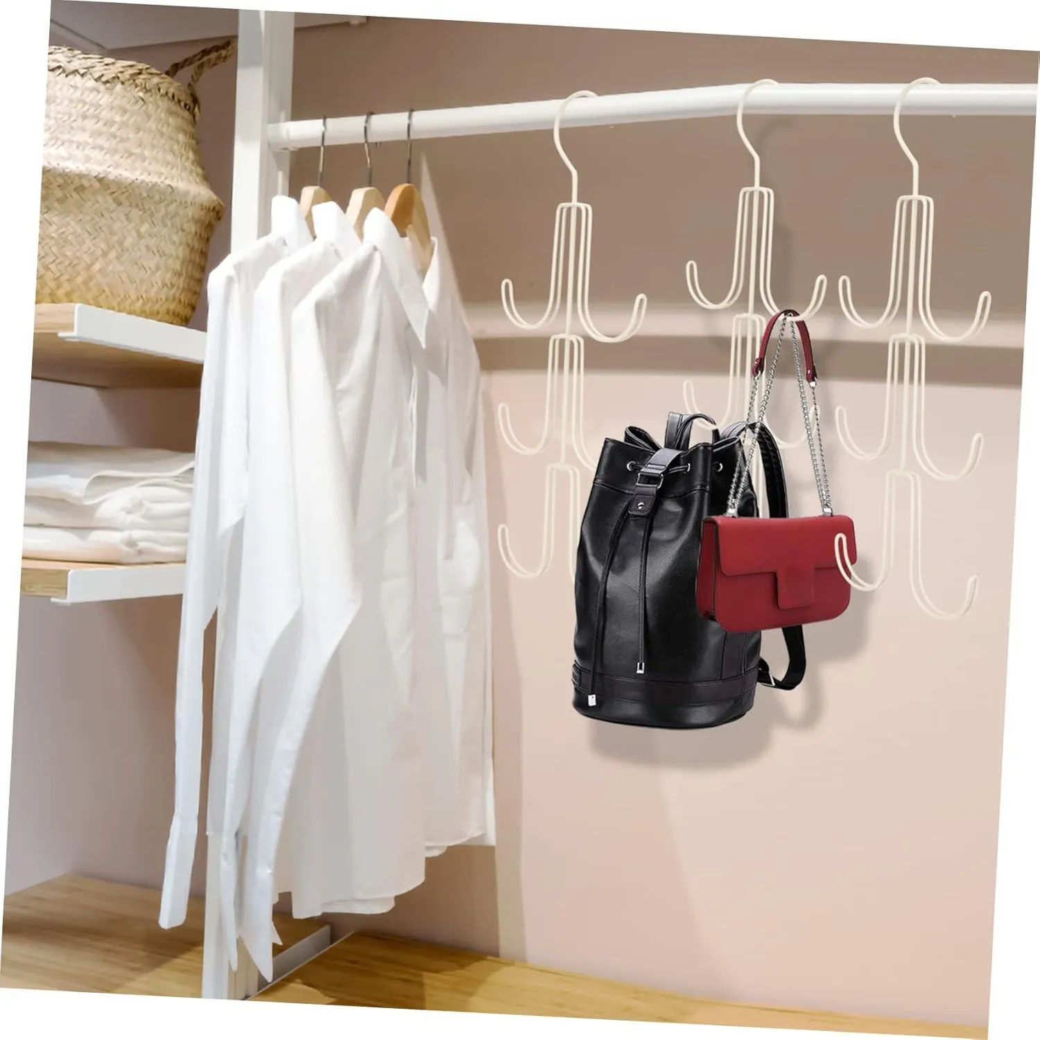 Purse Hanger Organizer Hook Multi Hook Storage for Handbags Ties Design for Home Mall Use Space Saving Bag Display with Scratch Protection
