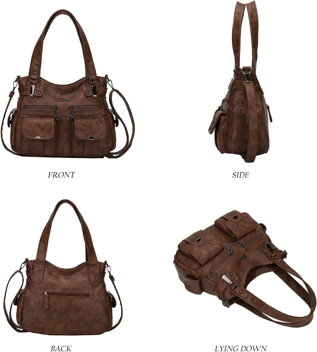 Purses and Handbags for Women Large Hobo Shoulder Bags Soft PU Leather Multi-Pocket Tote Bag