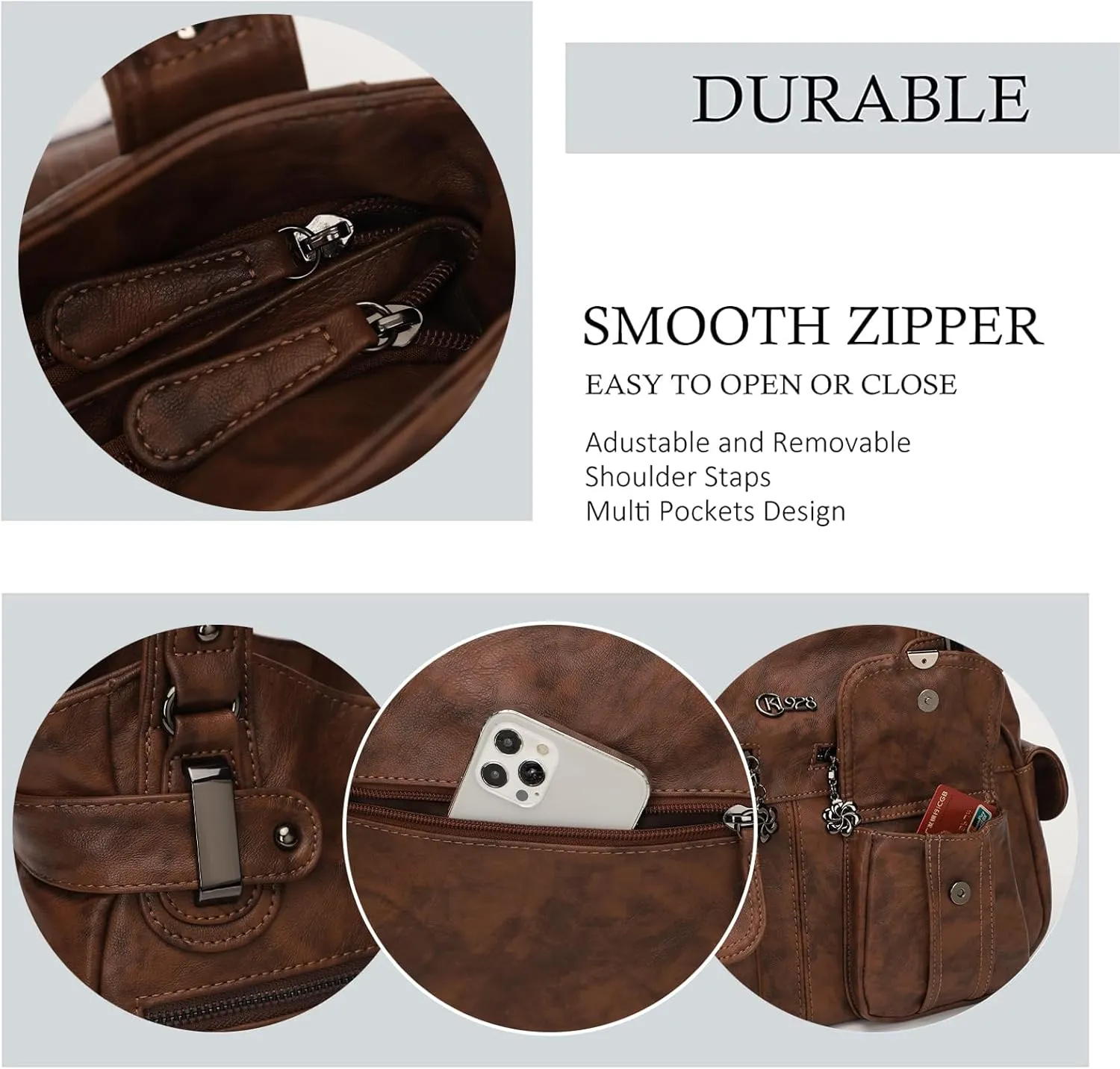 Purses and Handbags for Women Large Hobo Shoulder Bags Soft PU Leather Multi-Pocket Tote Bag