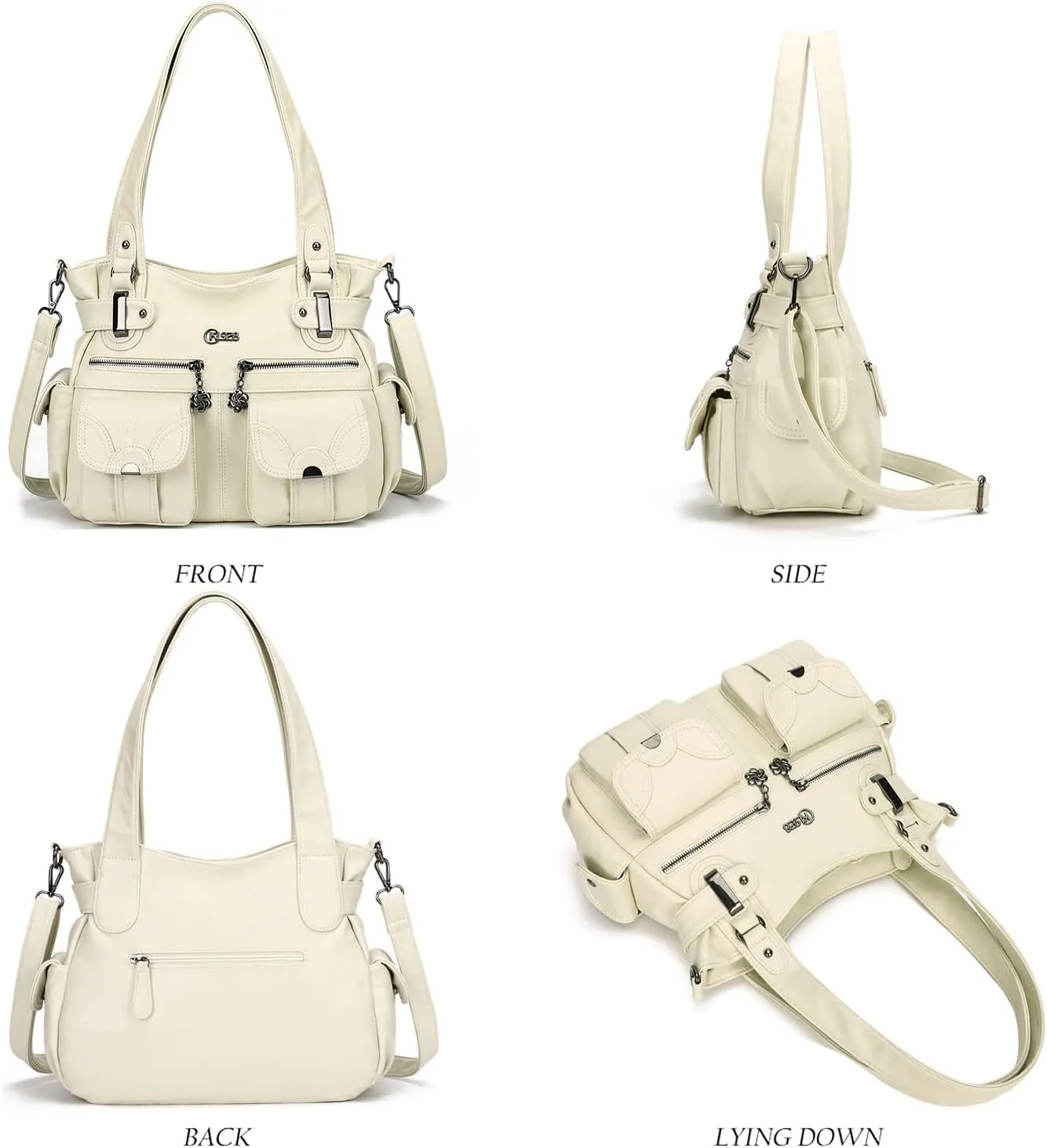 Purses and Handbags for Women Large Hobo Shoulder Bags Soft PU Leather Multi-Pocket Tote Bag