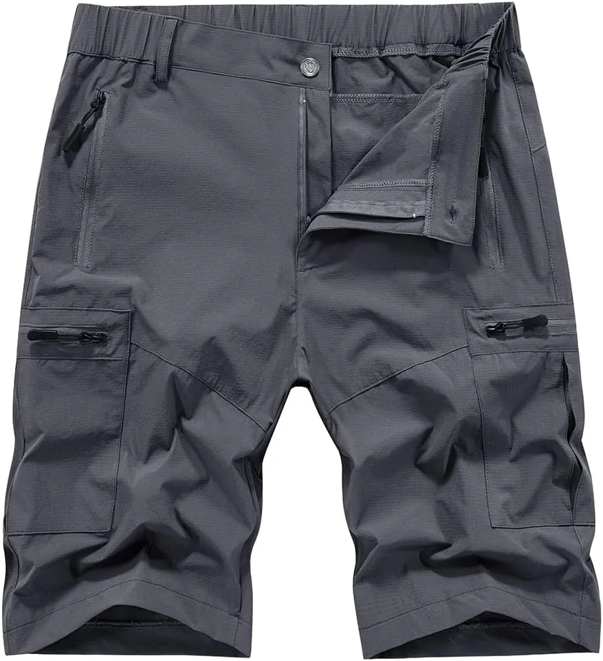 Quick Dry Hiking Shorts Men's Cargo Casual Outdoor 4-Way Stretchy Lightweight Summer Short with Multi Pockets