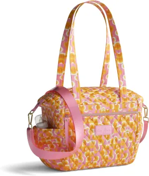 Quilted Diaper Bag With Insulated Bottle Pockets, Functional & Fashionable Tote Diaper Bag for Women