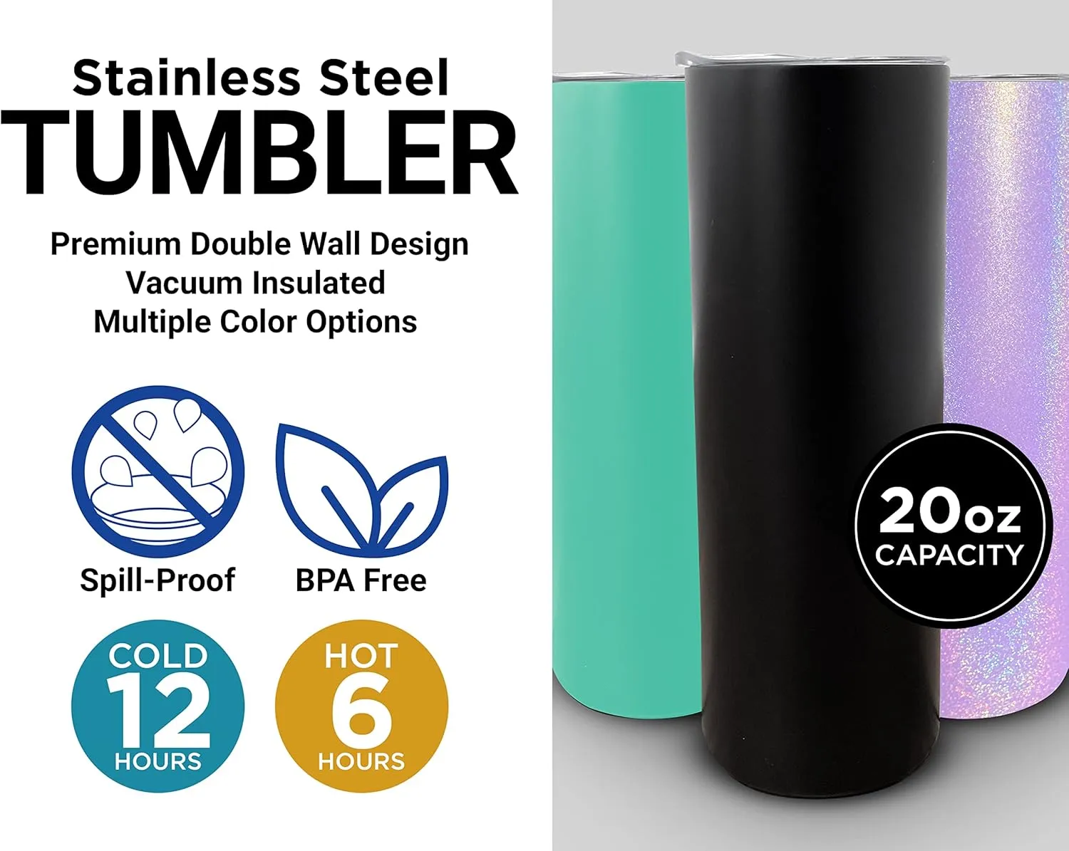 R and R Imports Kent State University 20 oz Insulated Stainless Steel Skinny Tumbler Navy Officially Licensed Collegiate Product