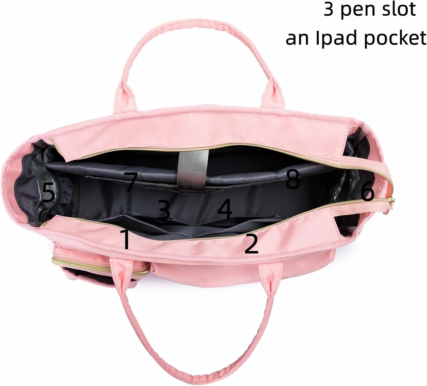 Rabjen Nurse Tote Bag for Work with Padded 15.6” Laptop Sleeve, Medical Supplies Shoulder Bag for Home Health Care