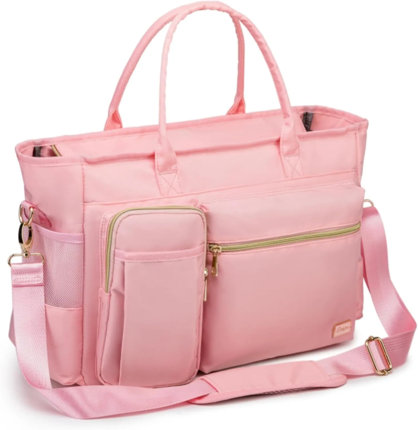 Rabjen Nurse Tote Bag for Work with Padded 15.6” Laptop Sleeve, Medical Supplies Shoulder Bag for Home Health Care
