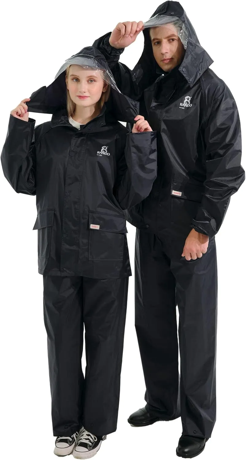 RANDO Rain Suits For Men And Women Waterproof | Motorcycle Rain Gear | Heavy Duty Rainwear (BST)
