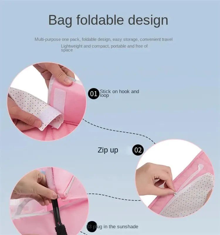 Red Portable Multi-Purpose Baby Bed and Diaper Backpack - Lightweight, Waterproof, Canvas   Polyester Material, Travel Essential for Moms(With mosquito net and small toys)