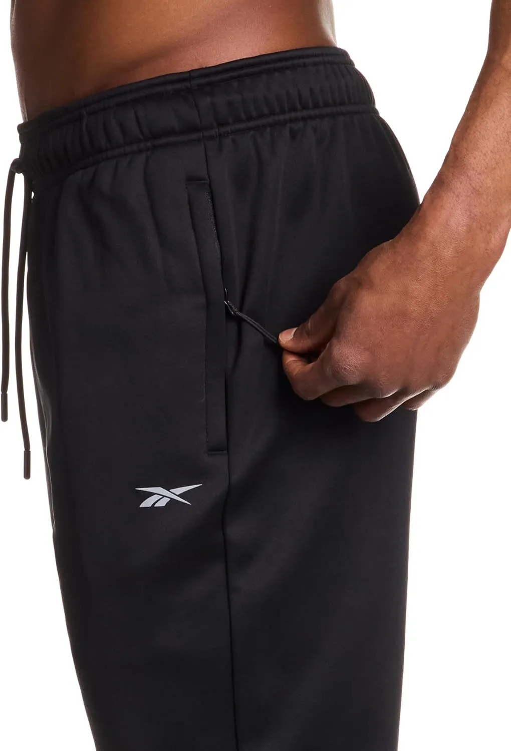 Reebok Men's Fleece Tech Sweatpant, Zippered Pockets, Athletic Joggers