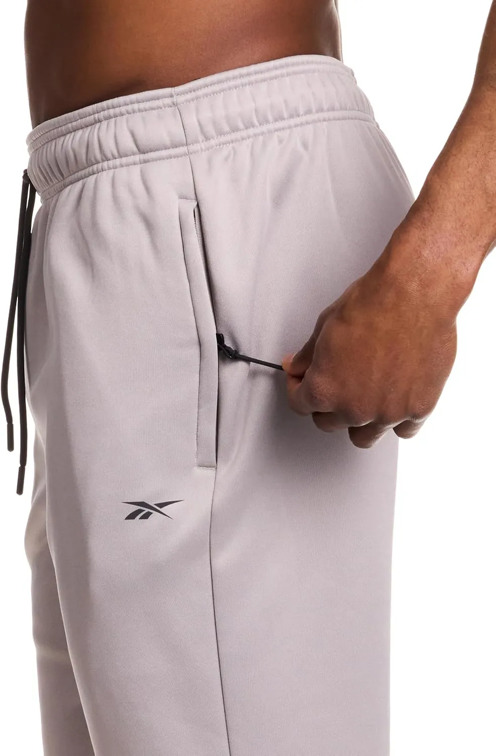 Reebok Men's Fleece Tech Sweatpant, Zippered Pockets, Athletic Joggers