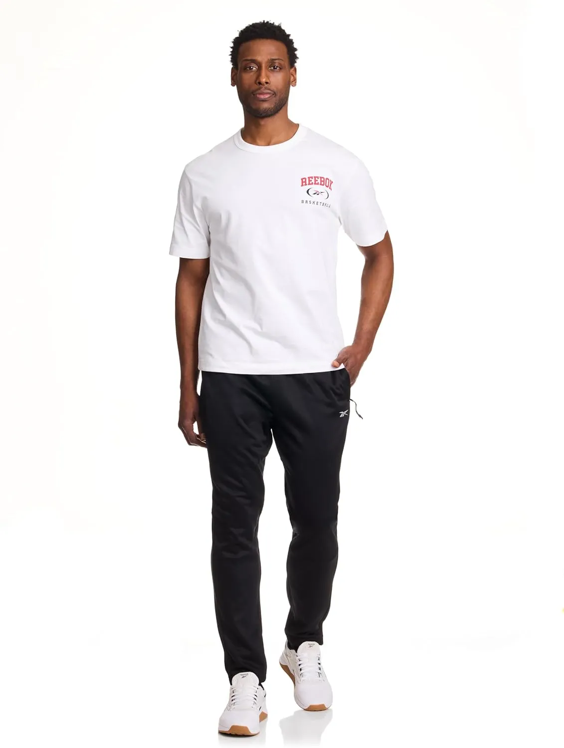 Reebok Men's Fleece Tech Sweatpant, Zippered Pockets, Athletic Joggers