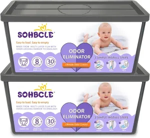 Refills Compatible with Genie Easy Roll Signature Diaper Pail and Platinum Diaper Pail, 60 Bags Hold up to 2800 Newborn Diapers, Extra Thickness Powerful Odor Eliminate, Fresh Fragrance Easy to Use
