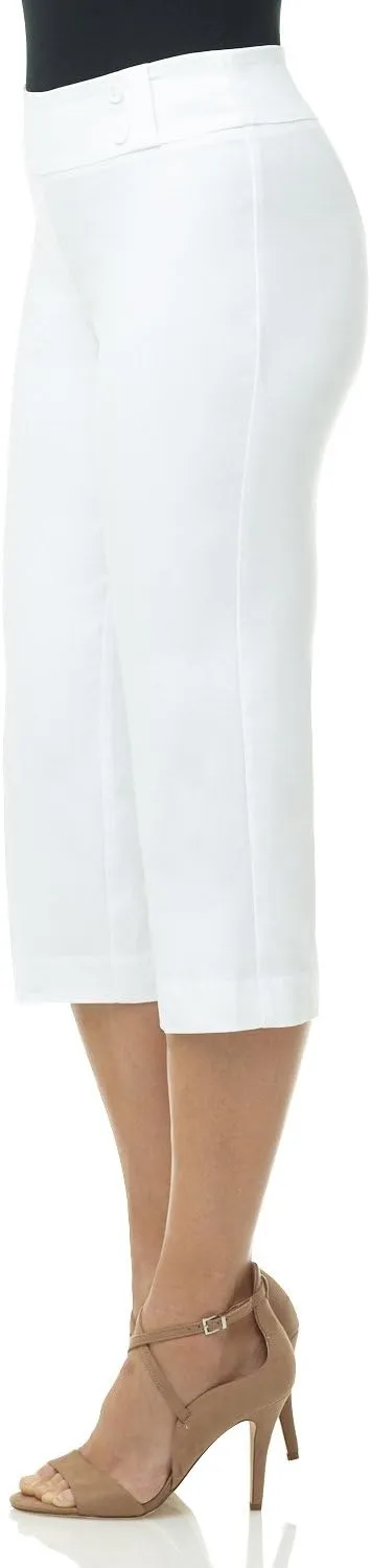 Rekucci Women's Ease into Comfort Capri with Button Detail