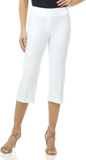 Rekucci Women's Ease into Comfort Capri with Button Detail