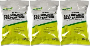 RESCUE! Yellowjacket Attractant Cartridge (10 Week Supply) – for RESCUE! Reusable Yellowjacket Traps - (3 Pack)