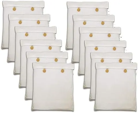 Reusable Cotton Saree Cover (Set of 12) for Storage, Wardrobe Organizer Bags Saree Bags Cotton (16x14 inch, Beige)