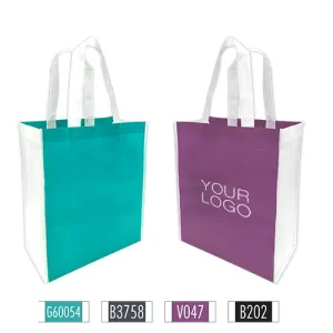 Reusable Non-woven Bags Heavy Duty - Two Tone - 12"W x 6"D x 14"H - 100gsm