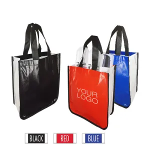 Reusable Shopping Bags Laminated Non-Woven Bag 10"W x 4"D x 13"H - 110gsm