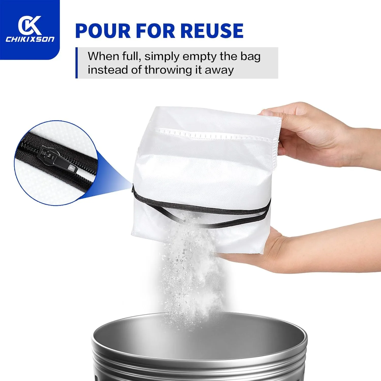 Reusable Vacuum Bags for All iRobot Roomba I & S & J Series Clean Base, 3 Pack, Zipper (New Version)