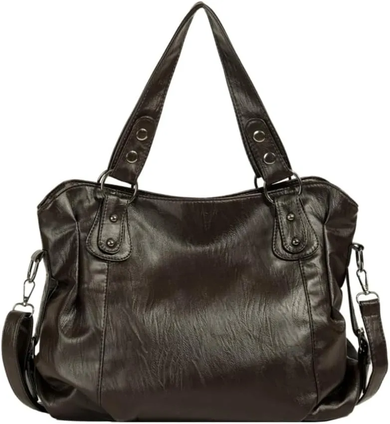 RICHTRUE Gloss Leather Tote Bag Work Tote Bag Y2k Shoulder Bag Crossbody Grunge Leather Crossbody Bags Women Studded Purse