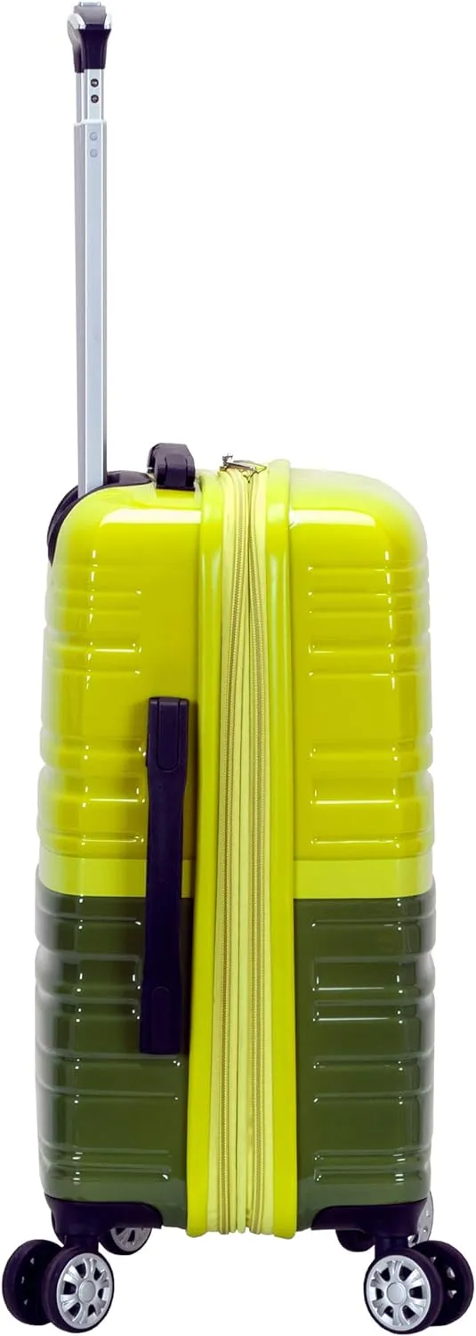Rockland Melbourne Hardside Expandable Luggage with Spinner Wheels, 2TONEGREEN, 2 Piece (20/28)