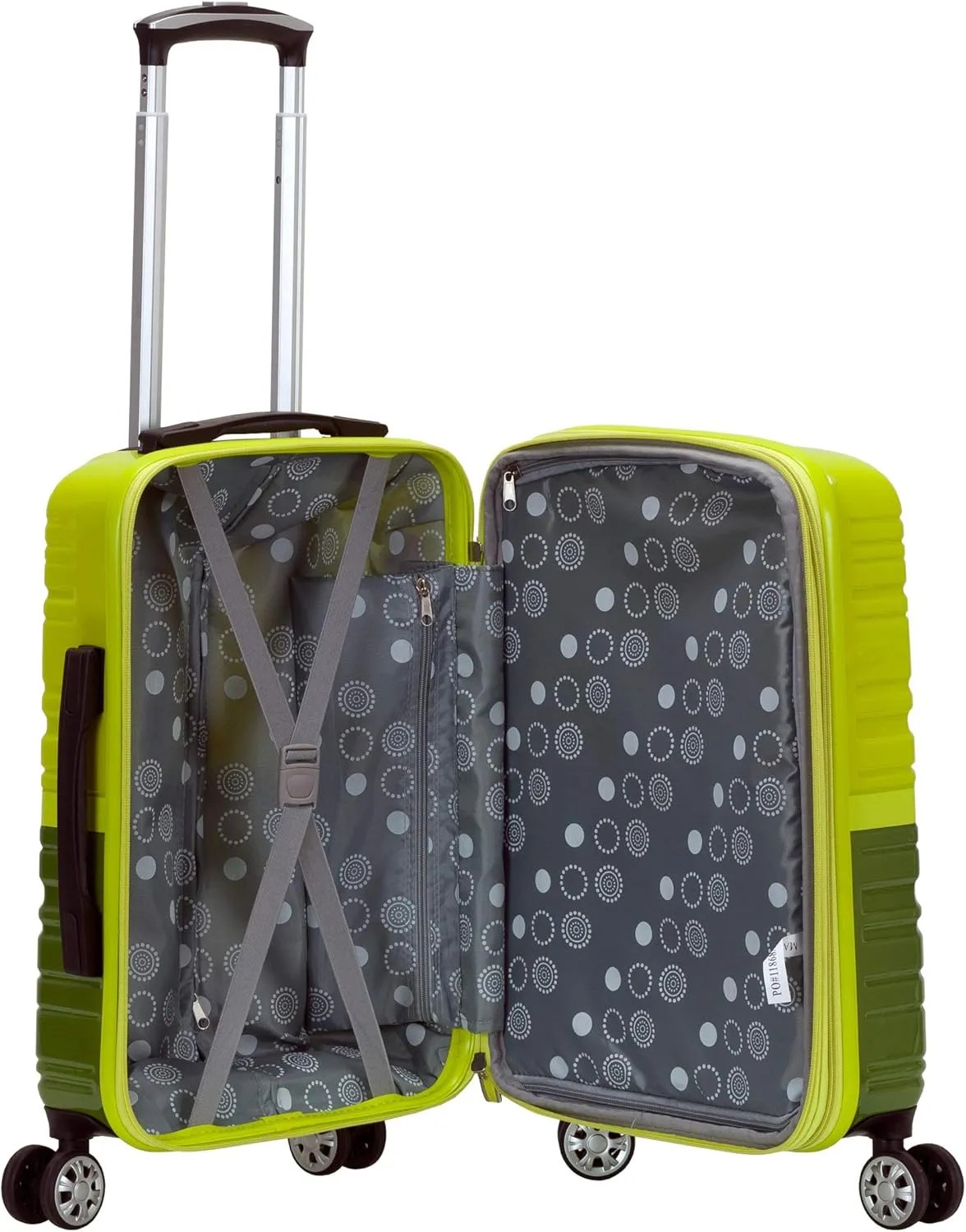 Rockland Melbourne Hardside Expandable Luggage with Spinner Wheels, 2TONEGREEN, 2 Piece (20/28)