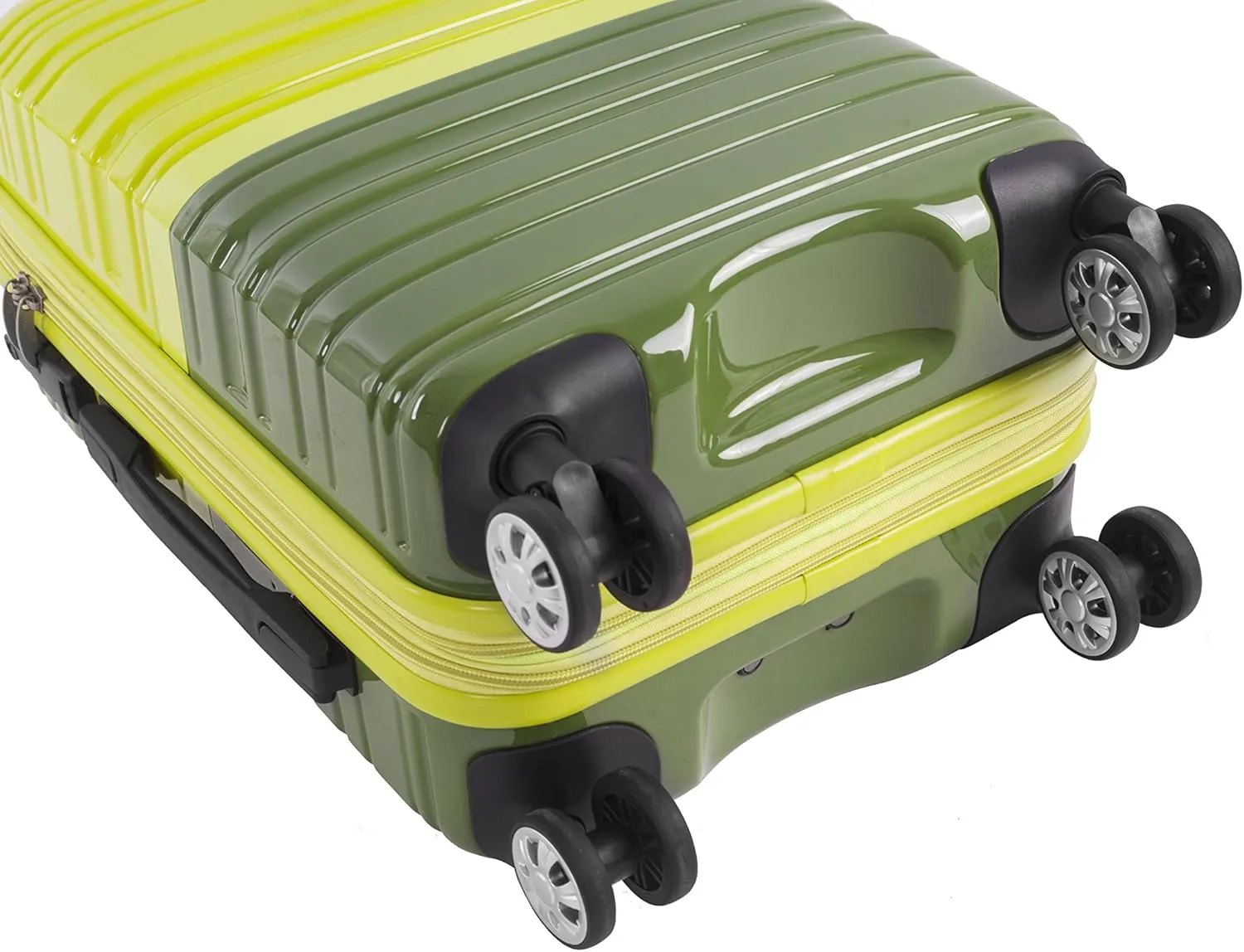 Rockland Melbourne Hardside Expandable Luggage with Spinner Wheels, 2TONEGREEN, 2 Piece (20/28)