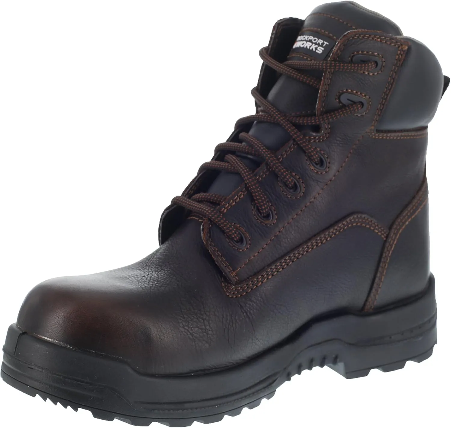 Rockport Mens Brown Leather Work Boots CT More Energy Lace-Up