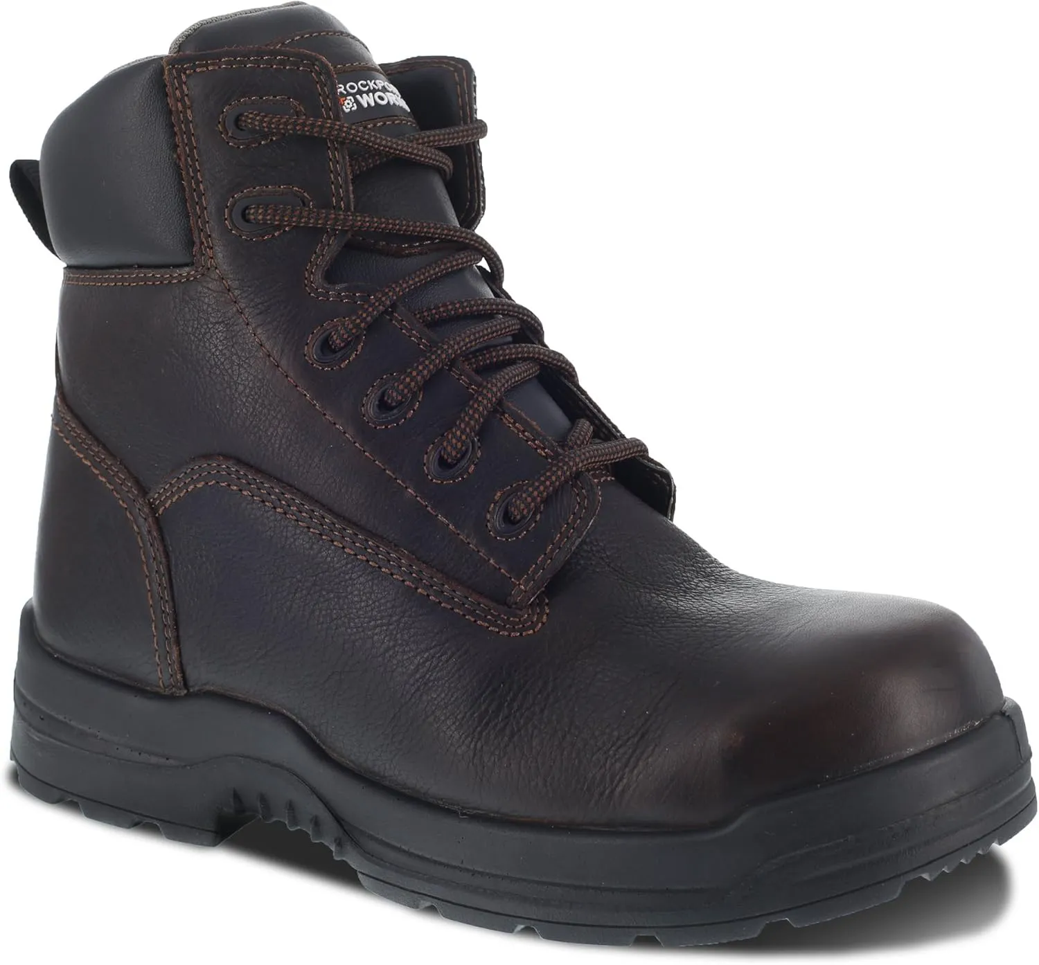 Rockport Mens Brown Leather Work Boots CT More Energy Lace-Up