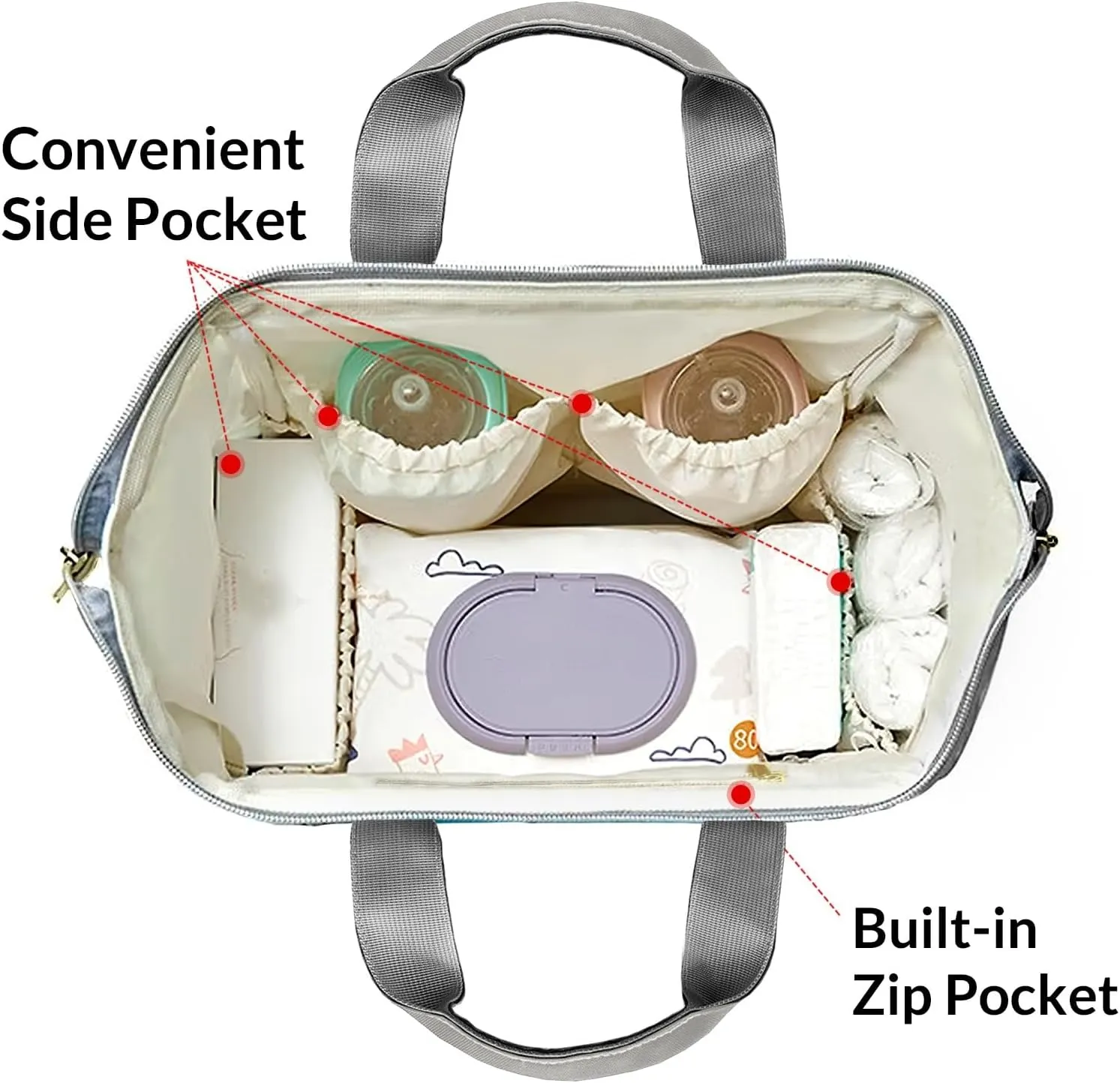 Rodeo Cowboy Gray Text Personalized Large Capacity Diaper Bags,Custom Name Backpack Casual Daypack Bag Nappy Bag Gifts