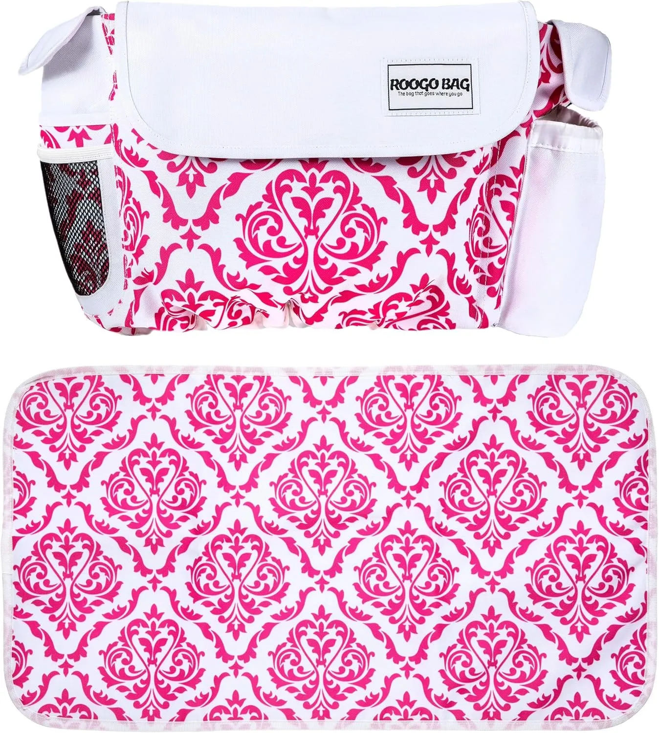 Roogo Convertible Diaper Bag with Car Seat & Stroller Attachment, Built-In Bottle Holder, Included Changing Pad