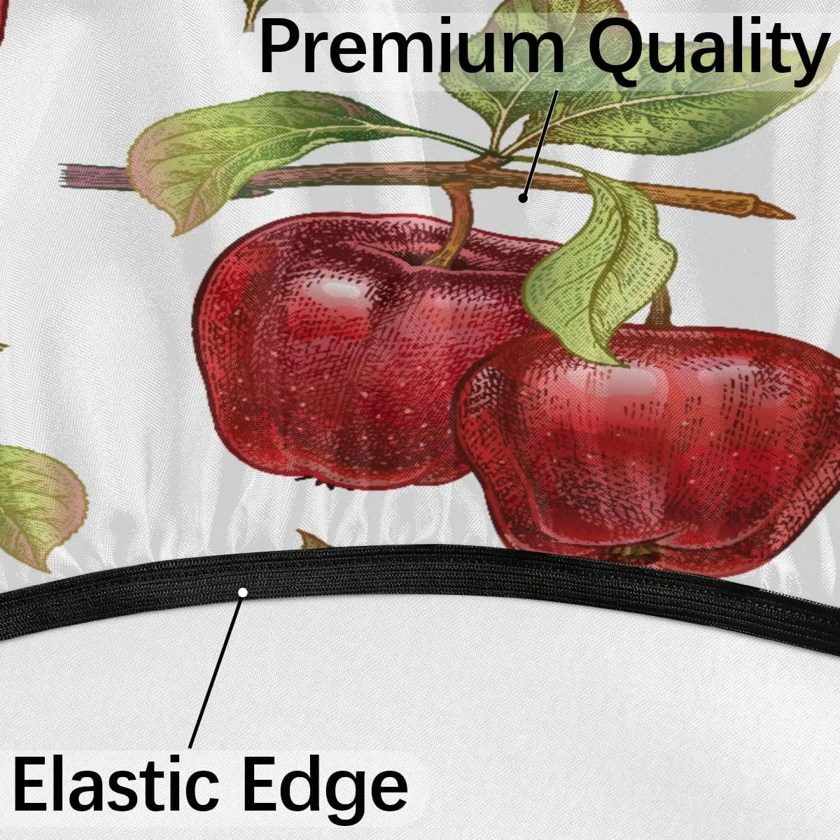 Round Outdoor Tablecloth with Umbrella Hole 45"-56" Zippered Elastic Tablecloth Apples Outdoor Round Fitted Tablecloth Waterproof Umbrella Zippered Tablecloth for Patio
