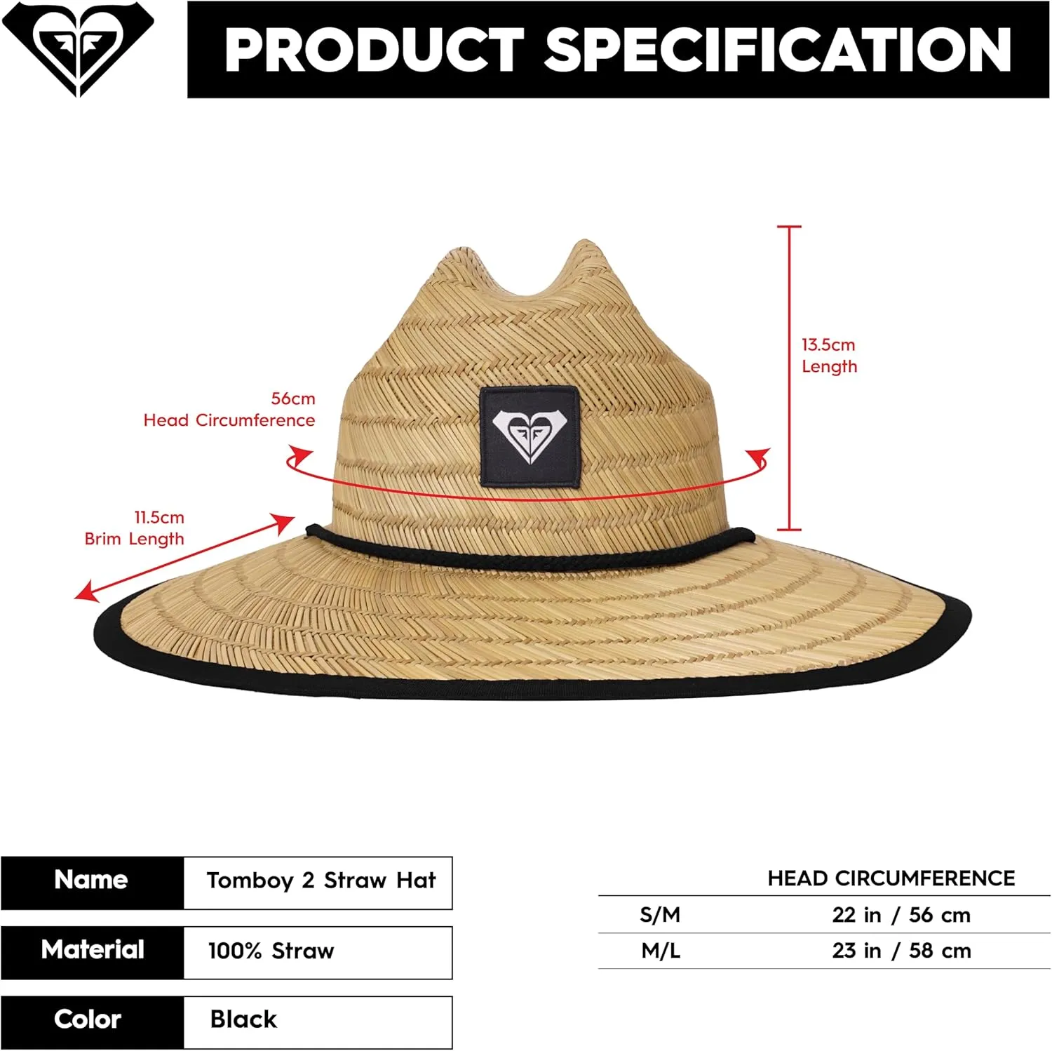 Roxy Women's Tomboy Straw Hat