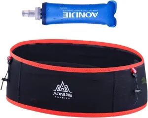Running Hydration Belt with 250ml Soft Flask, Quick Drying Running Belt for Cycling、Hiking、Marathon (black red,L/XL)